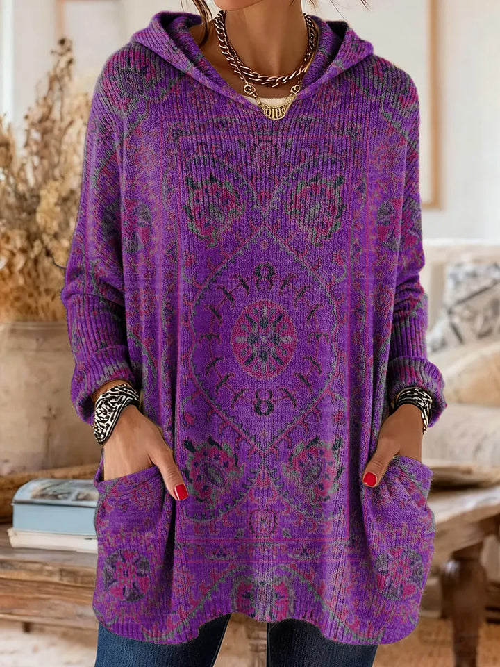 Victoria™ Retro Ethnic Print Hooded Tunic