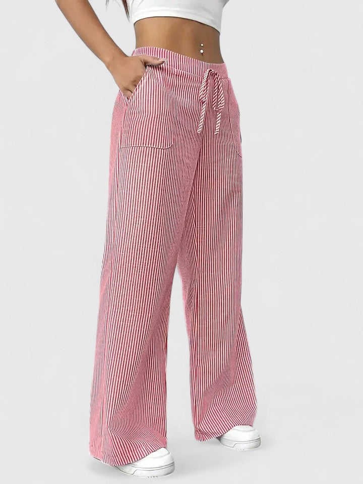 ISLA - WIDE-LEG STRIPED TROUSERS